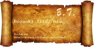 Bozsoki Titánia névjegykártya
